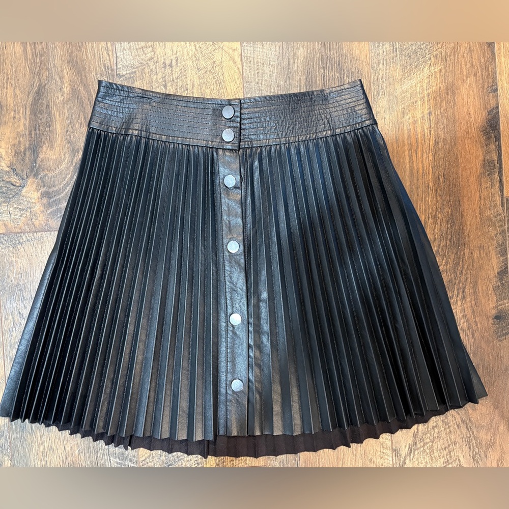 Ramy Brook Black Buttoned Pleated Skirt